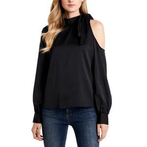 Vince Camuto Single Cold Shoulder Tie Neck Top